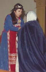 HRM Arianyn du Penryn bestowing the royal cloak on HRH Natalya
