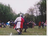 Beorn fighting (now Count) Rey Ribeaumont, 1996. Photo by Andrea McCormick
