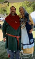 Beorn and his first apprentice, Countess Karina de Elephantide, 40th Queen of Caid, 2019. Photo by Countess Karina de Elephantide