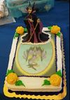 The Queen's Birthday Cake from the Barony of the Angels, designed by Lady Máirghréad nicChlurain