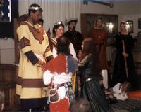 Dreiburgen Yule 1998, Uilliam and Luighseach assume the rank and burden of Baron and Baroness of Dreiburgen at the hands of Tomüki II and Luciana