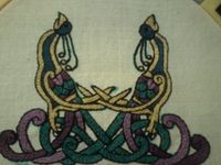 Gift to Baron Giuseppe: given at Apprenticing; Cotton thread on linen.