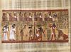 Hand painted scroll on papyrus from Egypt. Image recreated from Book of the Dead Ani depicting the weighing of the heart