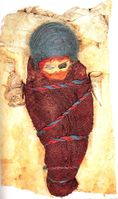 The Blue Bonnet Baby (Original) was buried with her family in a grave along the Silk Road over 3,000 years ago.