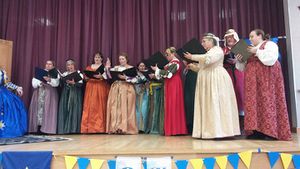 Performance at Duchess Bridget's Festival of the Rose led by Bonesig Angharat Goch verch Gwenhover 2016
