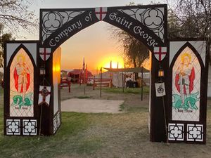 The Company of Saint George Encampment Gate at Great Western War 2022, Photo by Rebecca Mary Robynson