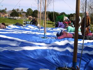 When the wind exceeded 75 miles per hour Big Blue had to be taken down.