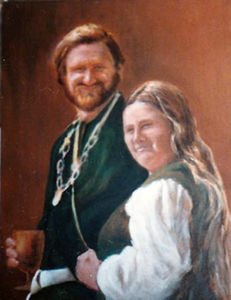 Painting of Waldt von Markheim and Alison von Markheim by Eadwynne of Runedun c. 1980