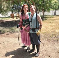 House of Stites members Meggan of the Angels and Robert the Best practicing target archery in nearby Altavia.