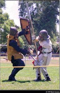 James the Inconstant and Jason Griffiths of Shadowhyrst at First Heatherwyne Anniversary Melee Tournament 1979