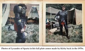 Armor made by Zsoltan Kovacs for Lysander of Sparta c. 1970s