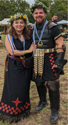 Optimus and Issa as al-Caid and Lady Caid at Fall Crown 2022
